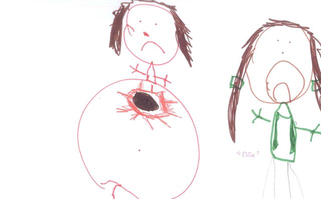Crianças expressam a sua dor através de desenhos Crianças expressam a sua dor através de desenhos