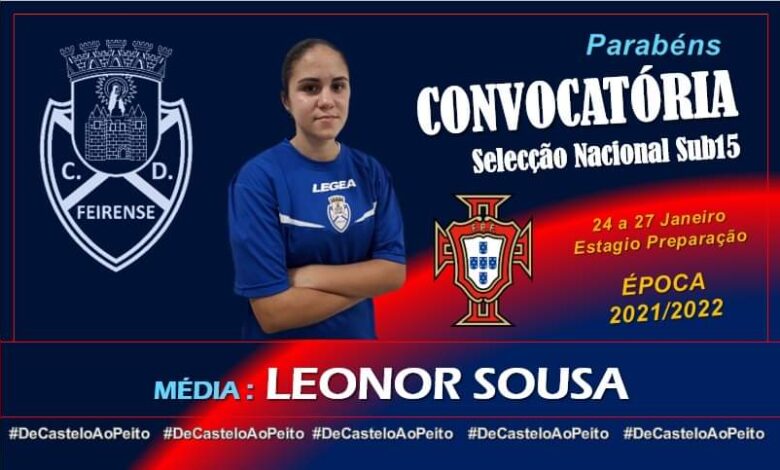 Leonor Sousa convocada para a Selecção sub15 Leonor Sousa convocada para a Selecção sub15