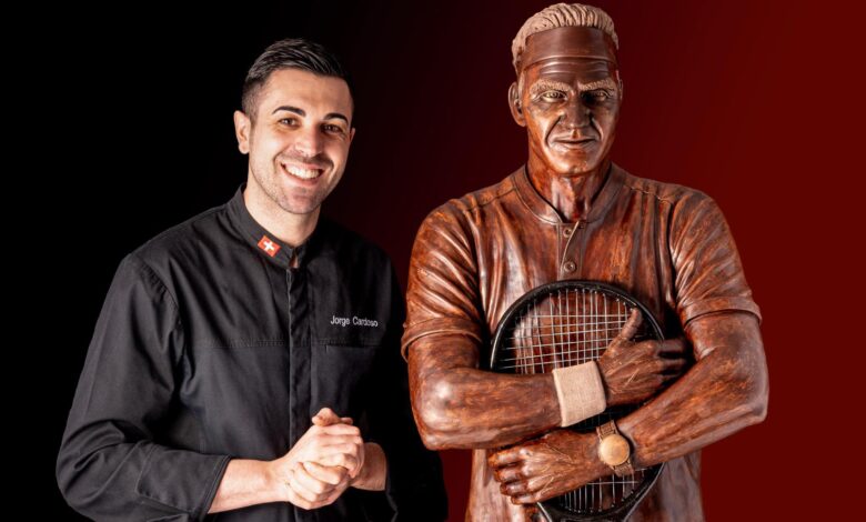 Jorge Cardoso surpreende com Federer em tamanho real … de chocolate Jorge Cardoso surpreende com Federer em tamanho real … de chocolate