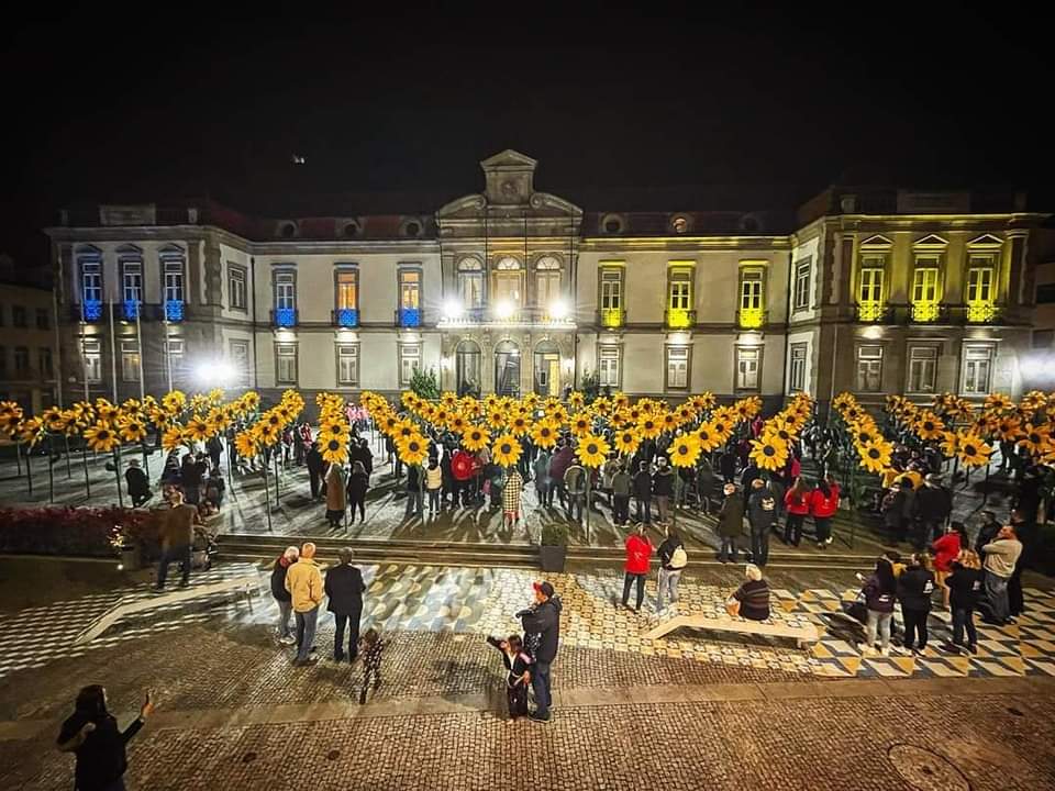 Girassóis representam solidariedade do povo de Ovar