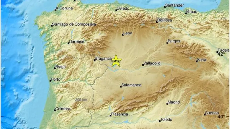 Sismo de magnitude 3,4 registado a norte de Portugal