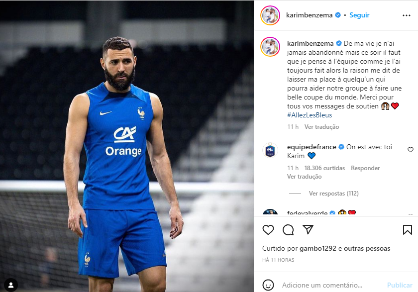 Confirmado! Benzema despede-se nas redes sociais