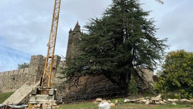 Mau tempo provoca derrocada no Castelo da Feira