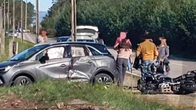 Furadouro: Colisão entre ligeiro e moto com três feridos