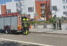 Contentor do lixo a arder em Ovar