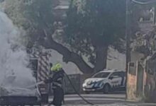 Carro foi consumido pelo fogo em Ovar