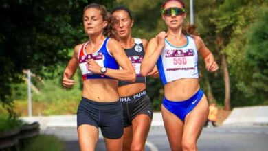 Inês Gonçalves no pódio da Corrida do Porto de Leixões
