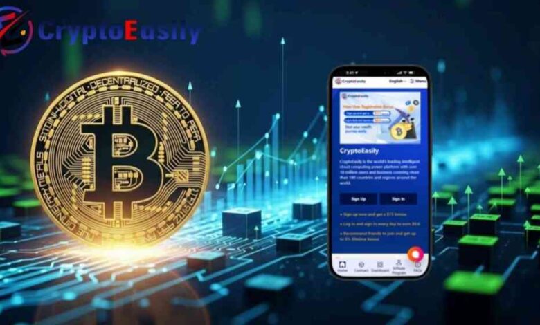Obtenha um rendimento diário usando o BTC através do CryptoEasily