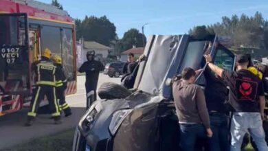Despiste seguido de capotamento faz três feridos na EN223 Despiste seguido de capotamento faz três feridos na EN223