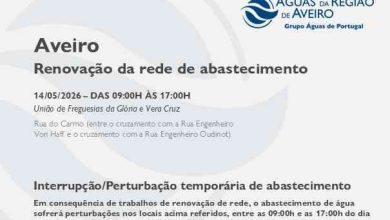 Renovação da rede suspende temporariamente o abastecimento em Aveiro
