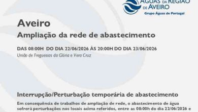 Aveiro: Ampliação da rede obriga à suspensão temporária do abastecimento de água
