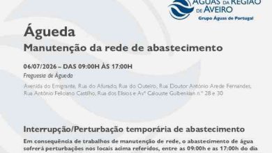 Manutenção da rede no Município de Águeda suspende abastecimento