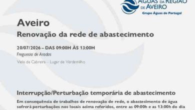 Renovação da rede obriga à suspensão temporária do abastecimento em Aveiro