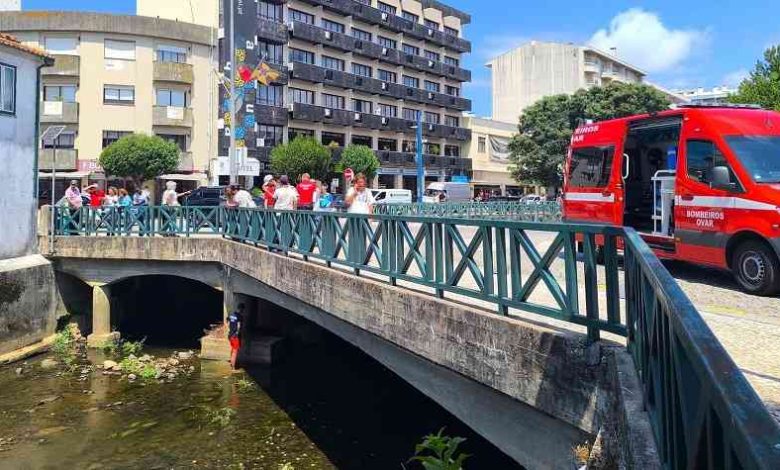 Mulher causa alarme ao entrar no leito do rio Cáster