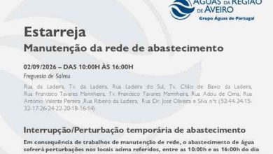Suspensão temporária do abastecimento na Freguesia de Salreu
