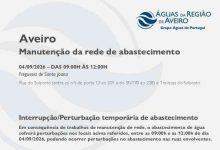 Suspensão temporária do abastecimento no Município de Aveiro