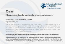 Manutenção da rede suspende abastecimento em São João de Ovar