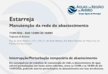 Manutenção da rede obriga à suspensão temporária do abastecimento em Estarreja