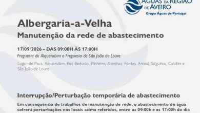 Suspensão temporária de abastecimento no Município de Albergaria-a-Velha