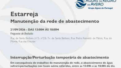 Suspensão temporária do abastecimento em Estarreja