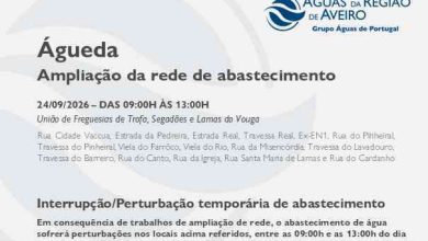 Suspensão temporária do abastecimento no Município de Águeda