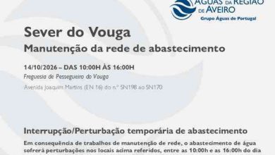 Suspensão temporária do abastecimento no Município de Sever do Vouga