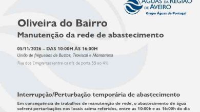 Suspensão temporária do abastecimento no Município de Oliveira do Bairro Suspensão temporária do abastecimento no Município de Oliveira do Bairro