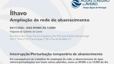 Suspensão temporária do abastecimento no Município de Ílhavo Suspensão temporária do abastecimento no Município de Ílhavo